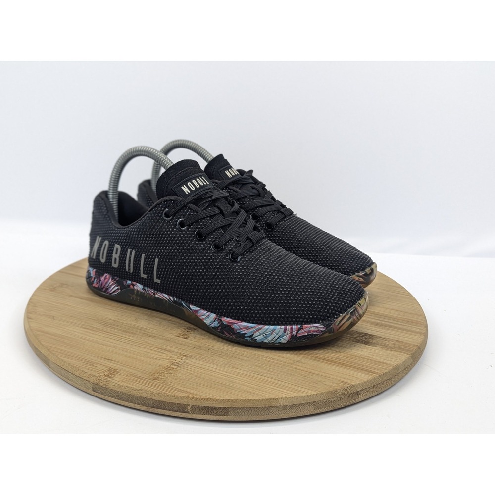 Nobull Outwork Midnight Palm Trainers Womens Size 7 Sneakers Black Floral Train